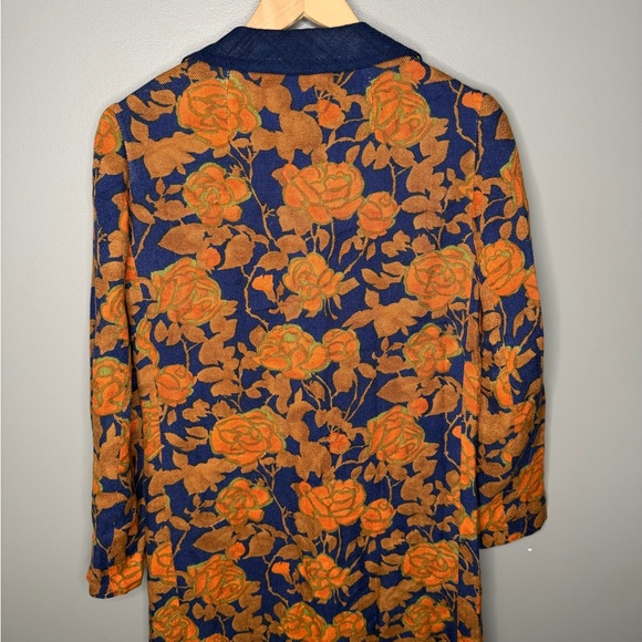 JAEGER London x Vintage 1970s Floral Jacquard Tapestry Coat - Picture 7 of 11